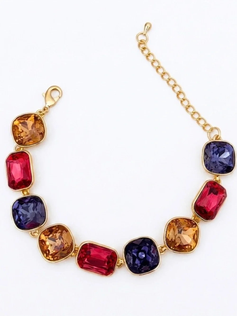 14K Gold Plated Multi-Color Crystal Bracelet - Gema Style